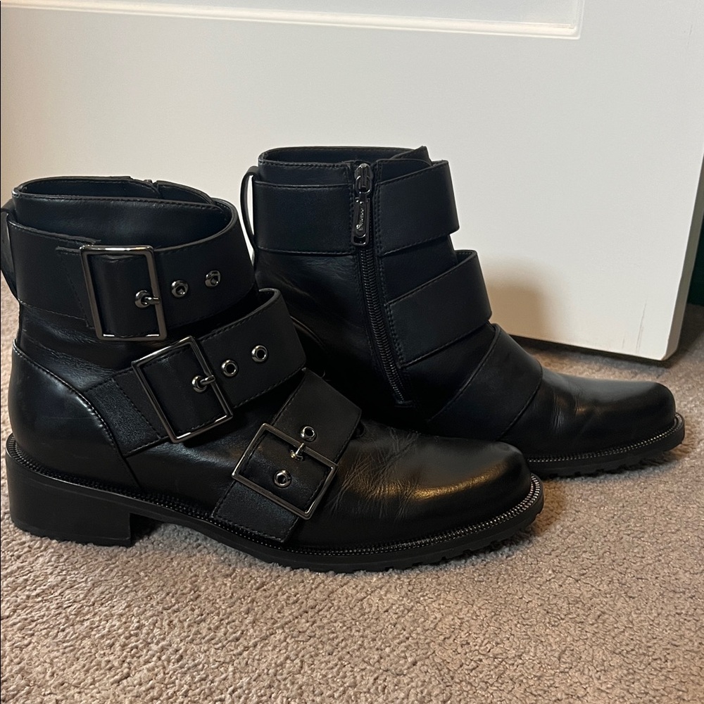 Blondo Triple Buckle Black Boots